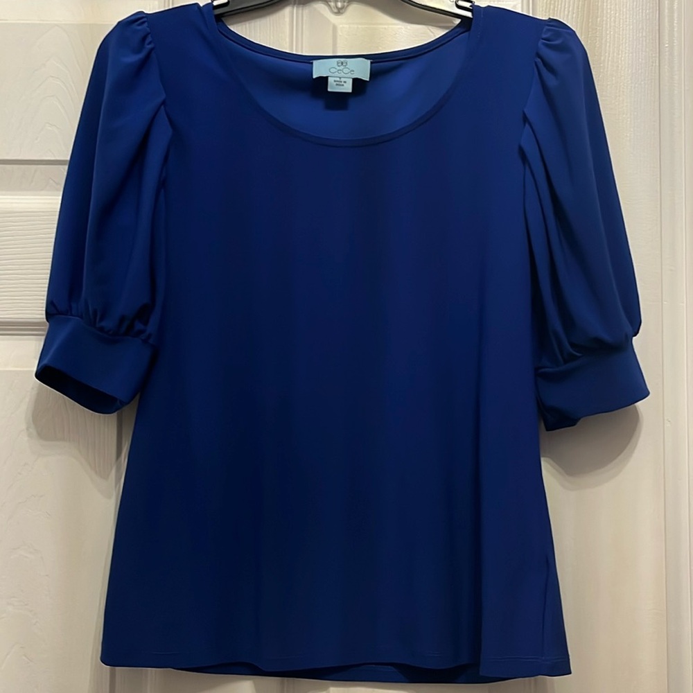 CeCe Women Small short sleeve royal blue top
